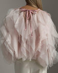 Elegant Tulle Detail Blouse - Maelle Paris