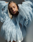 Elegant Blue Tulle Blouse - Maelle Paris