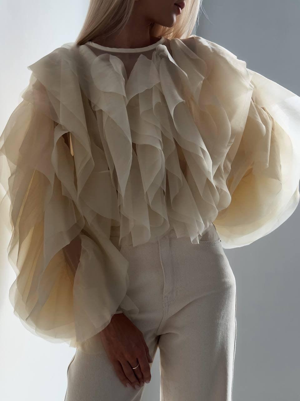 Elegant Ruffled Blouse - Maelle Paris