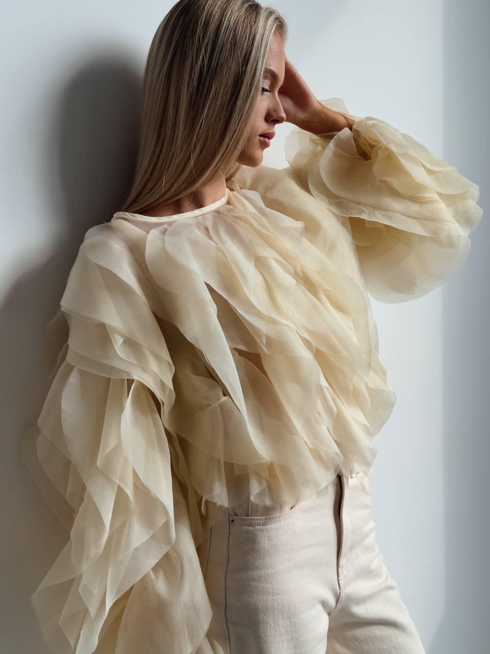 Elegant Ruffled Blouse - Maelle Paris