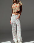 Heart Pattern Crop Blouse - Maelle Paris