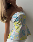 Multicolor Strapless Top