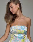 Multicolor Strapless Top