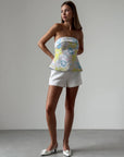 Multicolor Strapless Top