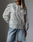 Baumwollbluse mit Blumenmuster