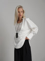 Asymmetrische weiße Oversize-Bluse