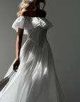 Elegant Off-Shoulder White Dress - Maelle Paris