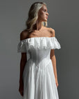 Elegant Off-Shoulder White Dress - Maelle Paris