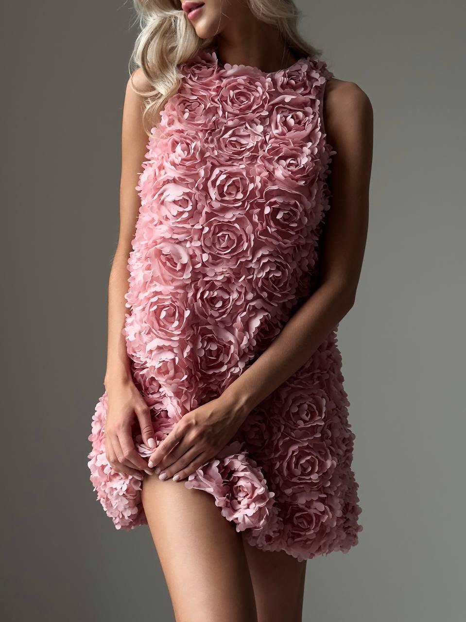 Floral Mini Dress - Pink Rose - Maelle Paris