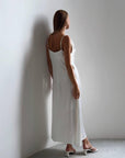Elegant Chic White Midi Dress - Maelle Paris