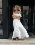 Elegant Off-Shoulder White Dress - Maelle Paris