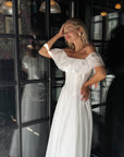 Elegant Off-Shoulder White Dress - Maelle Paris