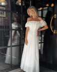 Elegant Off-Shoulder White Dress - Maelle Paris