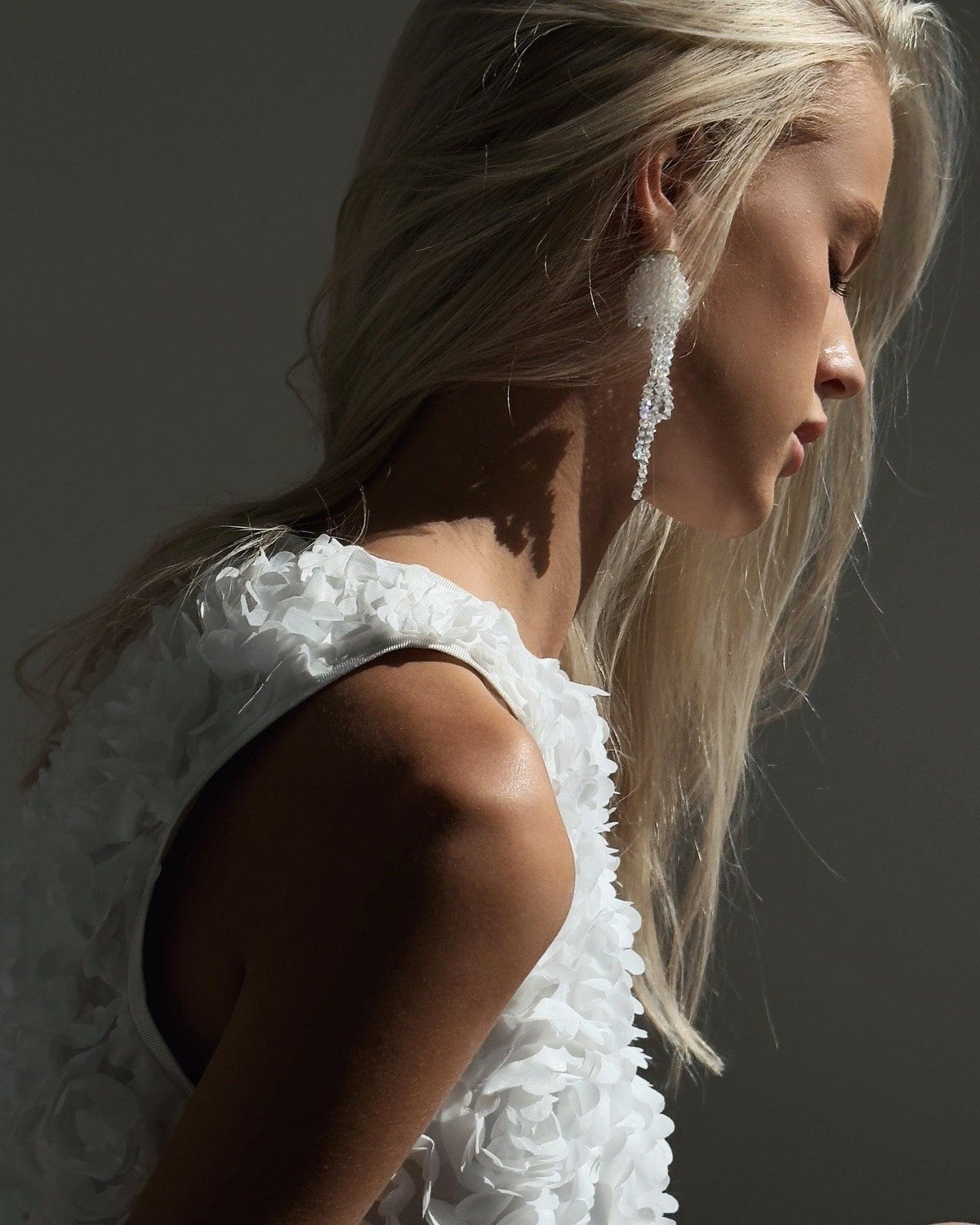 Elegant Floral Textured Mini Dress - Maelle Paris