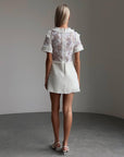 Elegant White Lace Mini Dress - Maelle Paris