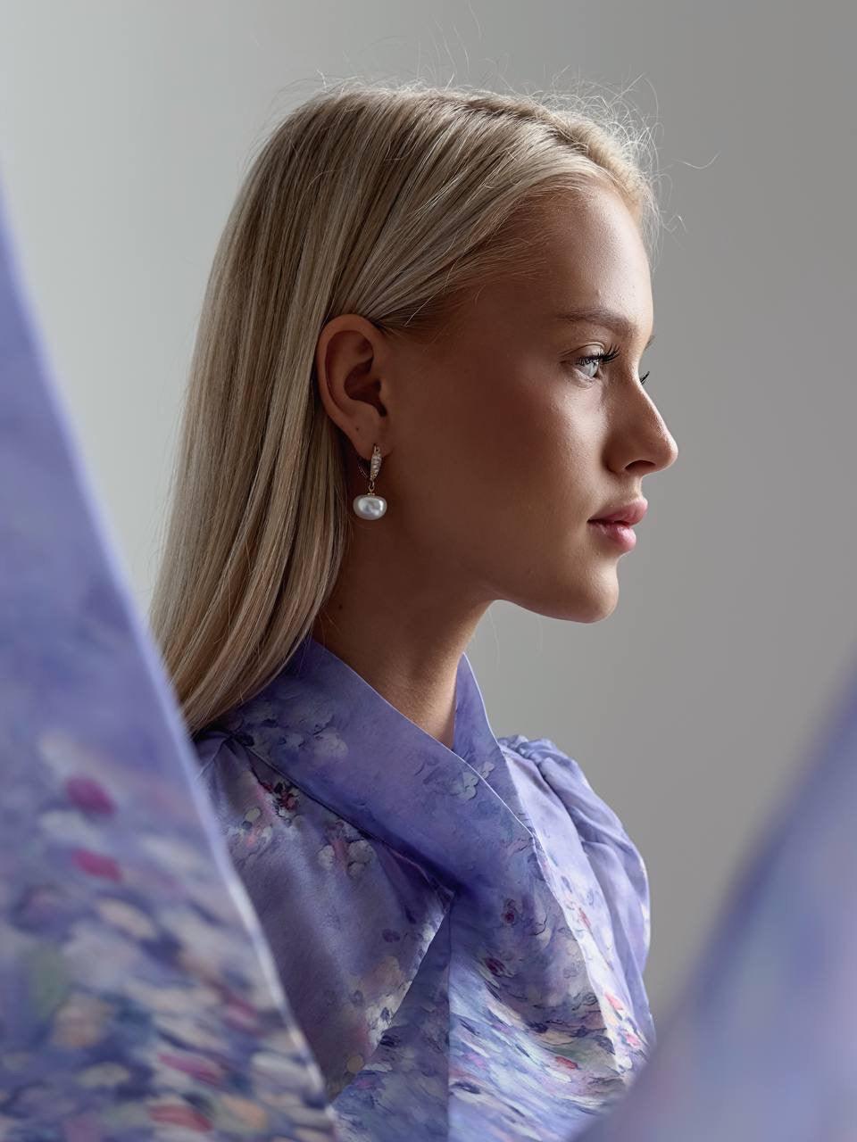 Elegant Purple Floral Midi Suit - Maelle Paris