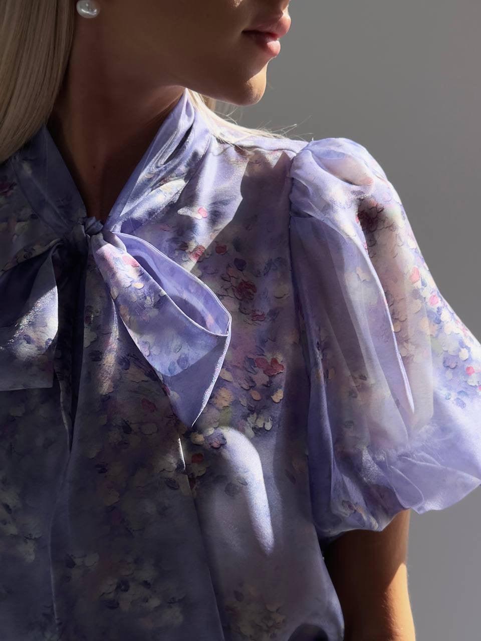 Elegant Purple Floral Midi Suit - Maelle Paris