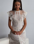 Elegant Lace Midi Dress - Maelle Paris