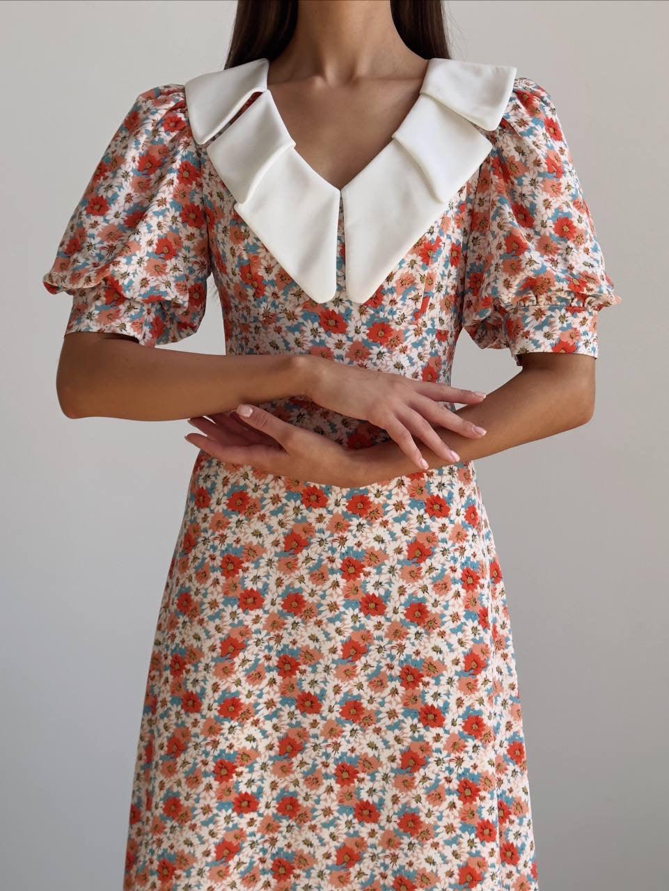 Vintage Floral Print Dress - Maelle Paris