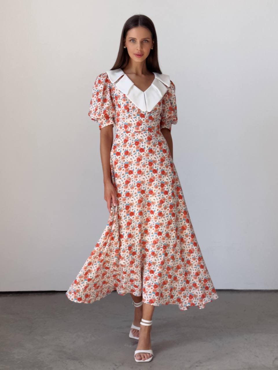 Vintage Floral Print Dress - Maelle Paris