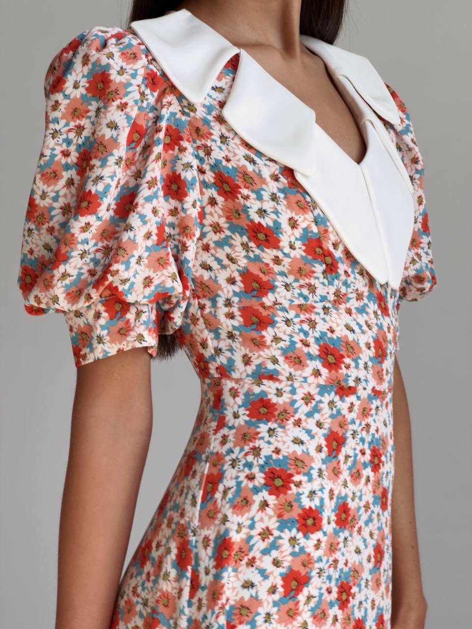Vintage Floral Print Dress - Maelle Paris