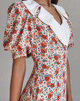 Vintage Floral Print Dress - Maelle Paris