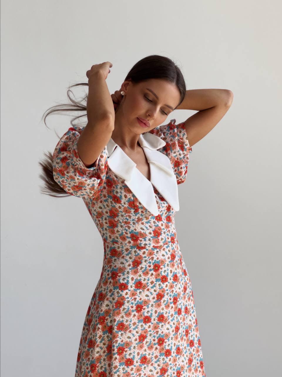 Vintage Floral Print Dress - Maelle Paris