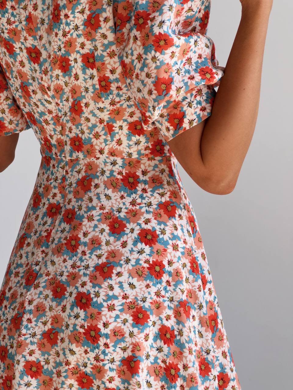 Vintage Floral Print Dress - Maelle Paris
