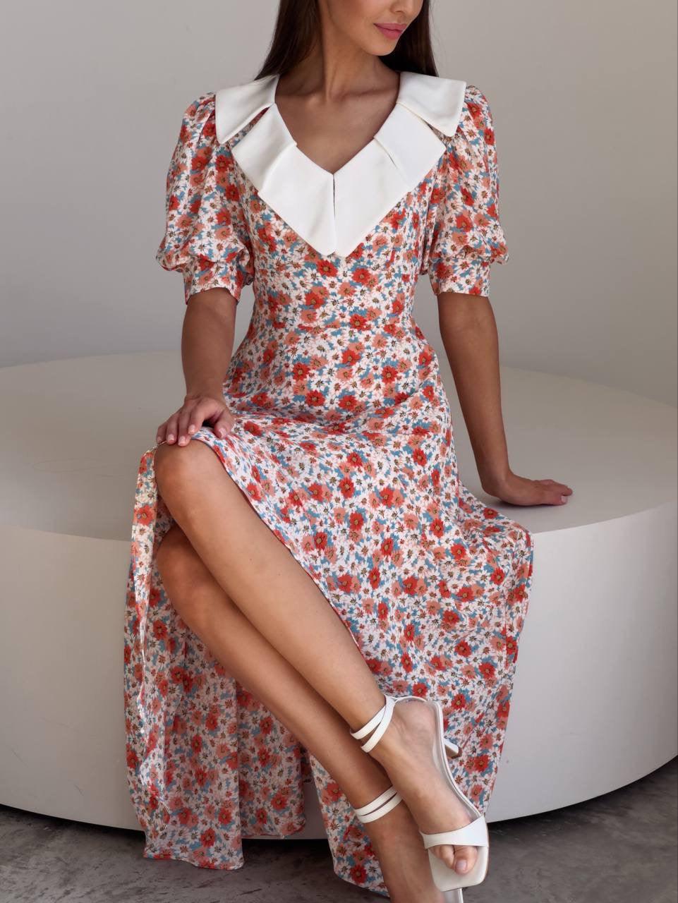 Vintage Floral Print Dress - Maelle Paris