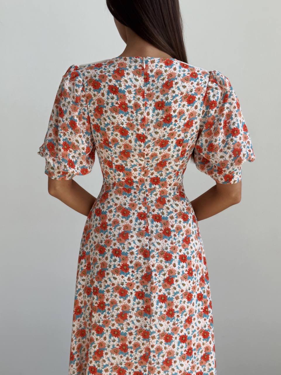 Vintage Floral Print Dress - Maelle Paris