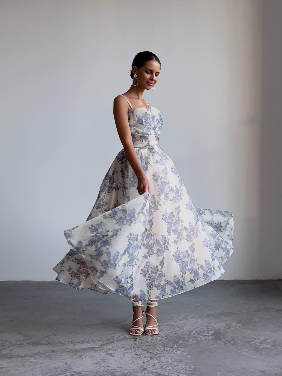 Elegant Floral Print Dress - Maelle Paris