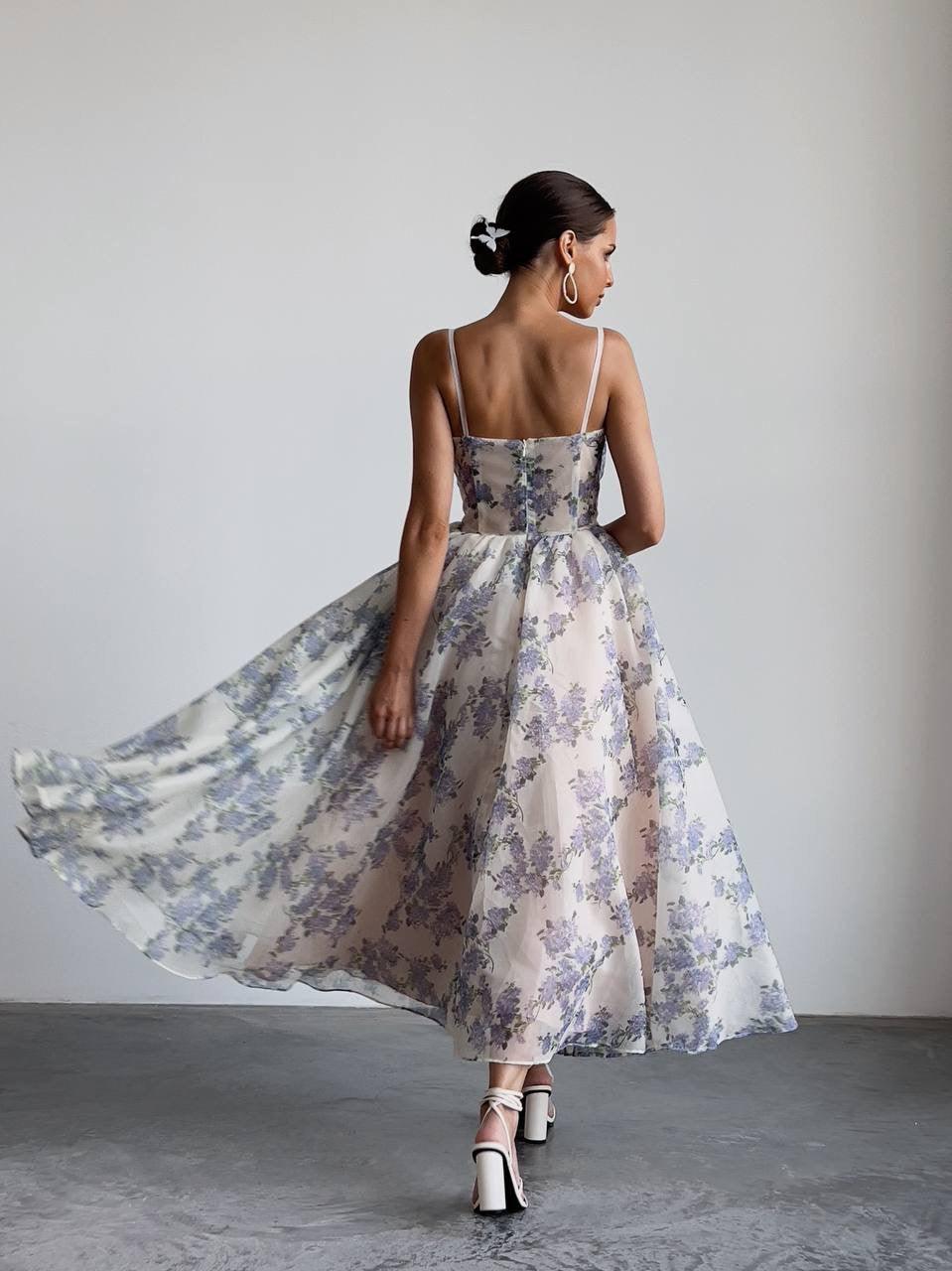 Elegant Floral Print Dress - Maelle Paris