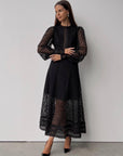 Elegant Black Lace Dress - Maelle Paris