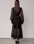 Elegant Black Lace Dress - Maelle Paris