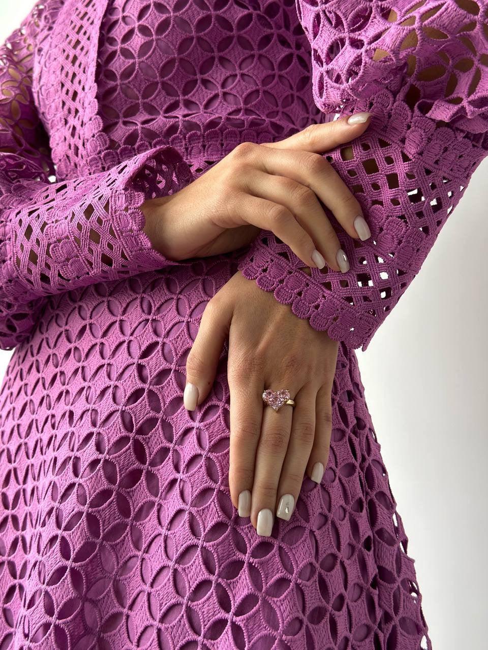 Stunning Purple Lace Dress - Maelle Paris