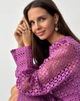 Stunning Purple Lace Dress - Maelle Paris