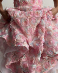 Elegant Floral Midi Pink Dress - Maelle Paris