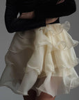 Stunning Black-White Contrast Dress - Maelle Paris
