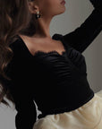 Stunning Black-White Contrast Dress - Maelle Paris