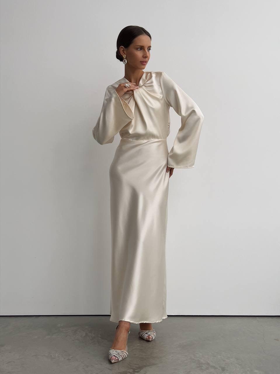Elegant Silk Maxi Dress - Maelle Paris