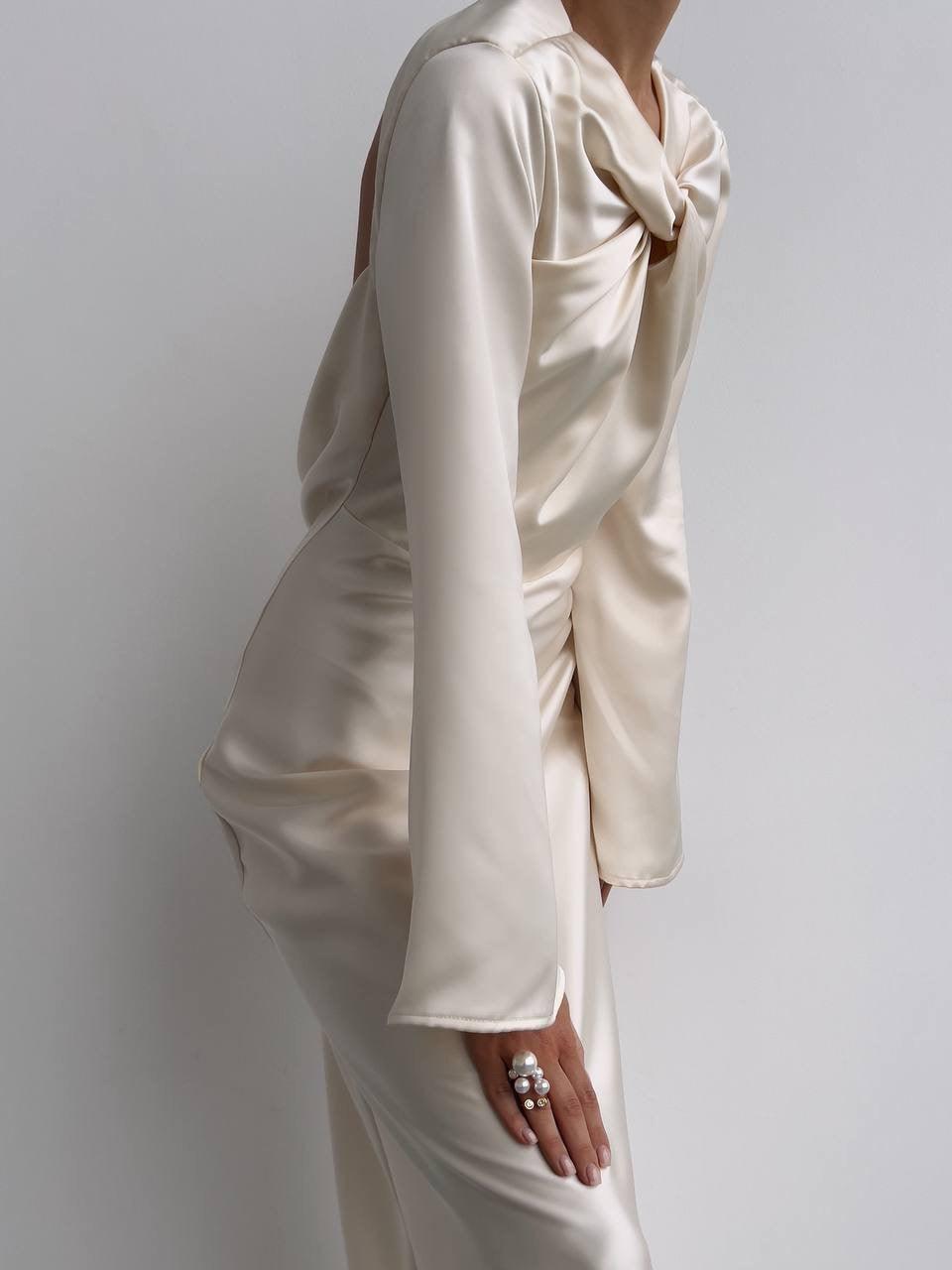 Elegant Silk Maxi Dress - Maelle Paris