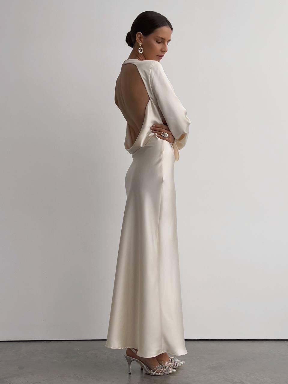 Elegant Silk Maxi Dress - Maelle Paris