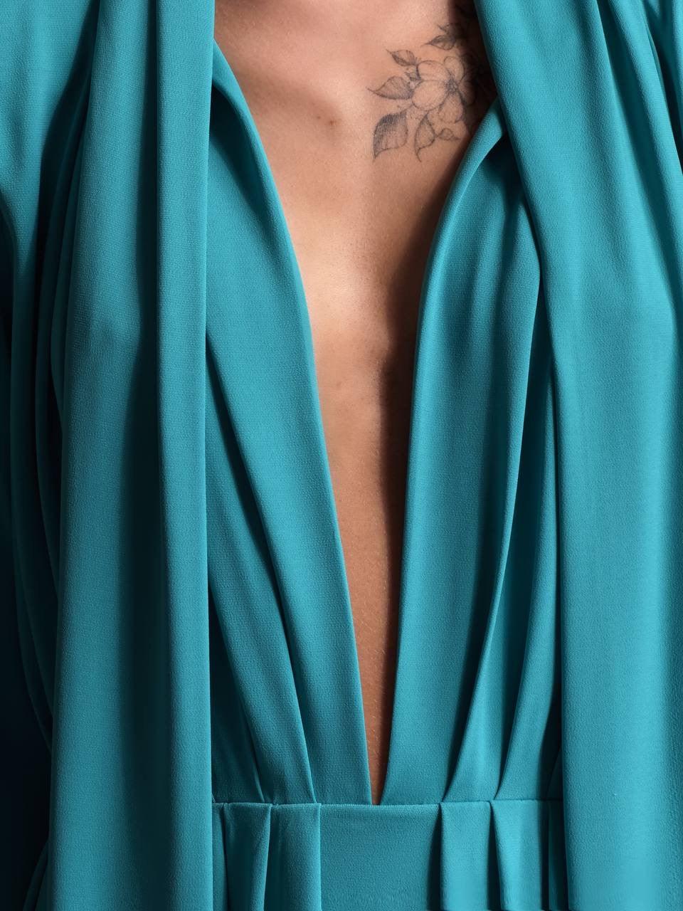 Elegant Turquoise Maxi Dress - Maelle Paris