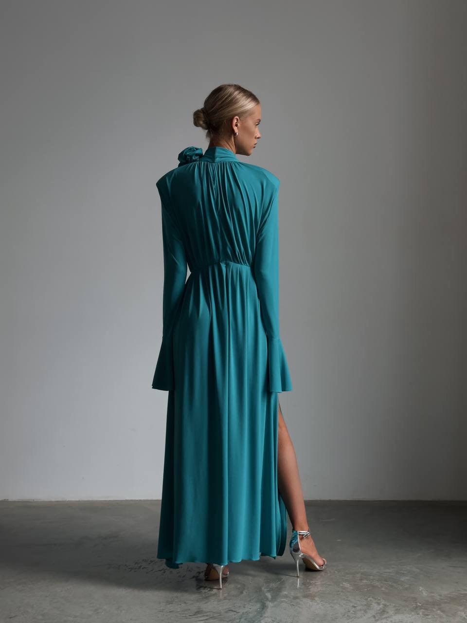 Elegant Turquoise Maxi Dress - Maelle Paris
