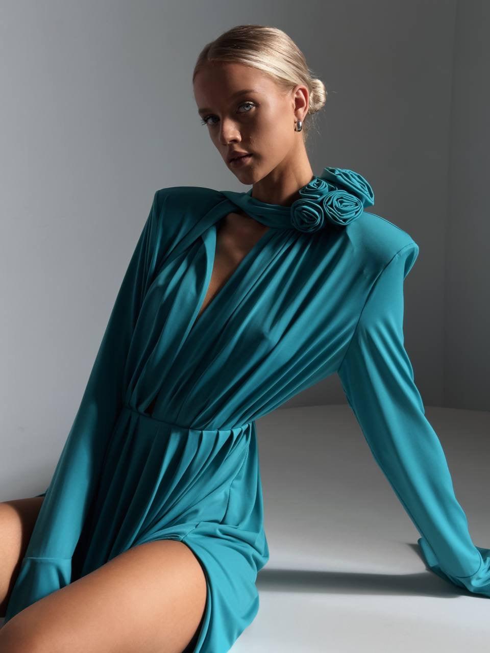 Elegant Turquoise Maxi Dress - Maelle Paris