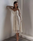 Elegant Stylish Lace Midi Dress - Maelle Paris