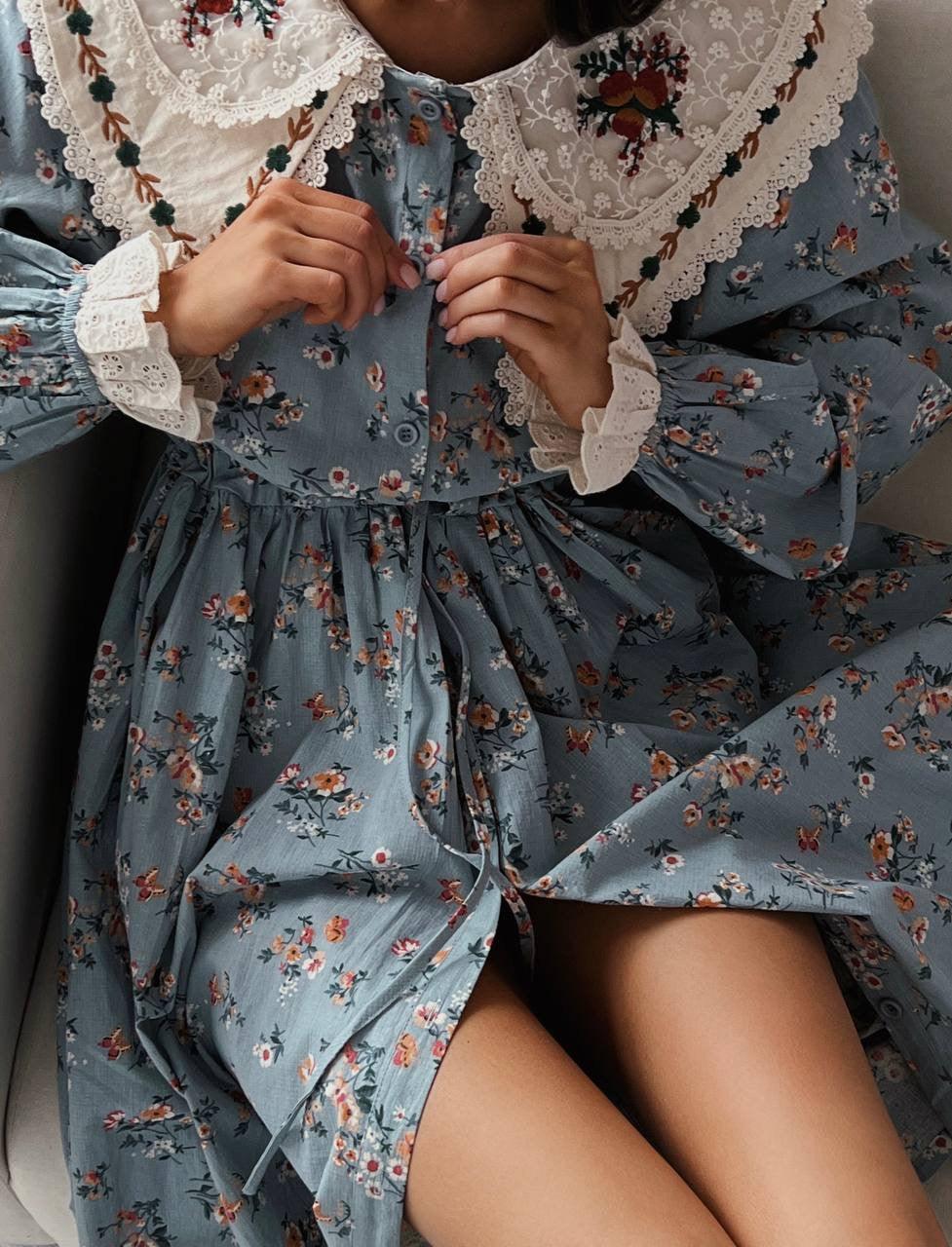 Vintage-Style Floral Dress - Maelle Paris
