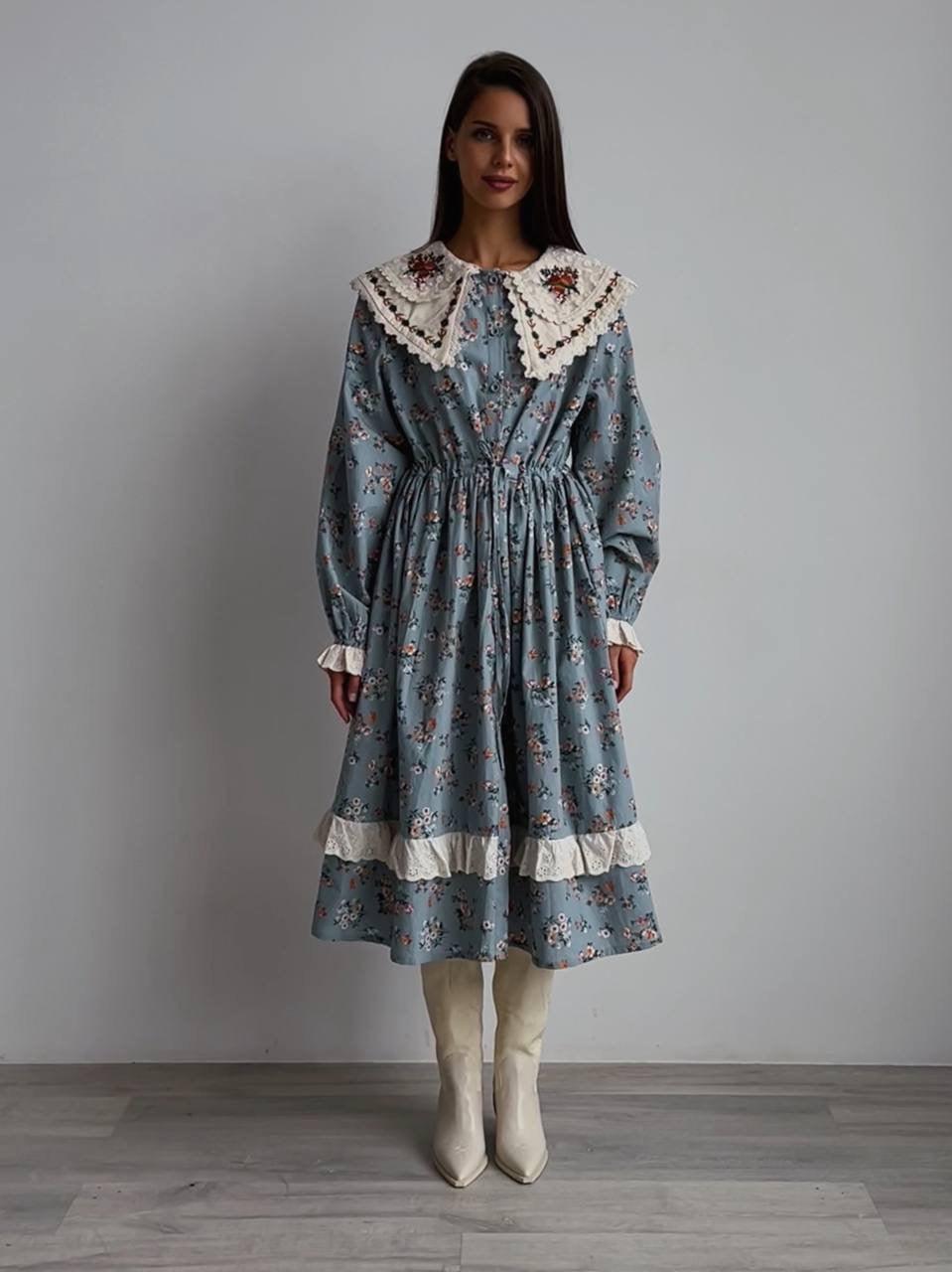 Vintage-Style Floral Dress - Maelle Paris