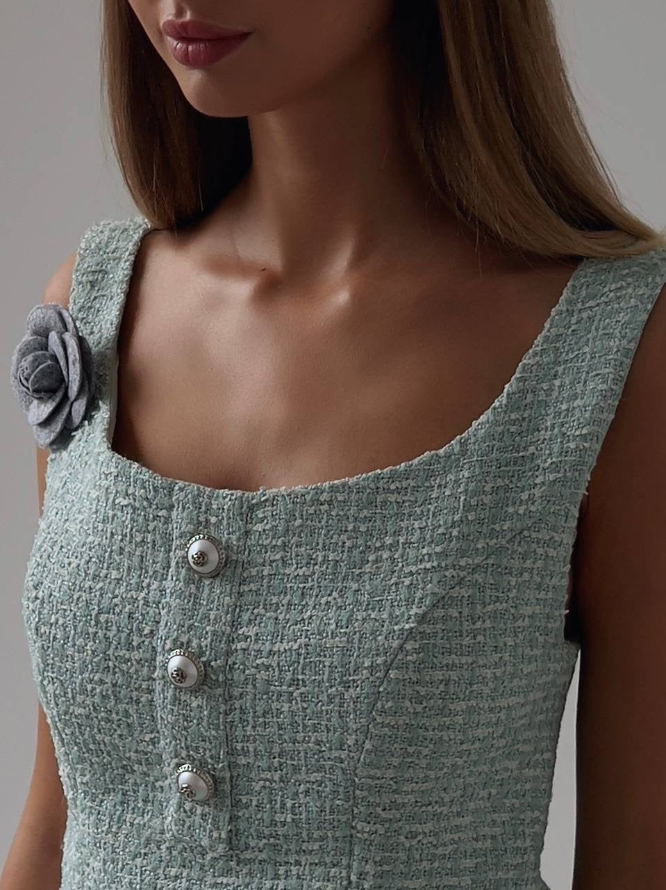 Mini abito elegante verde menta