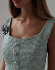 Mini abito elegante verde menta